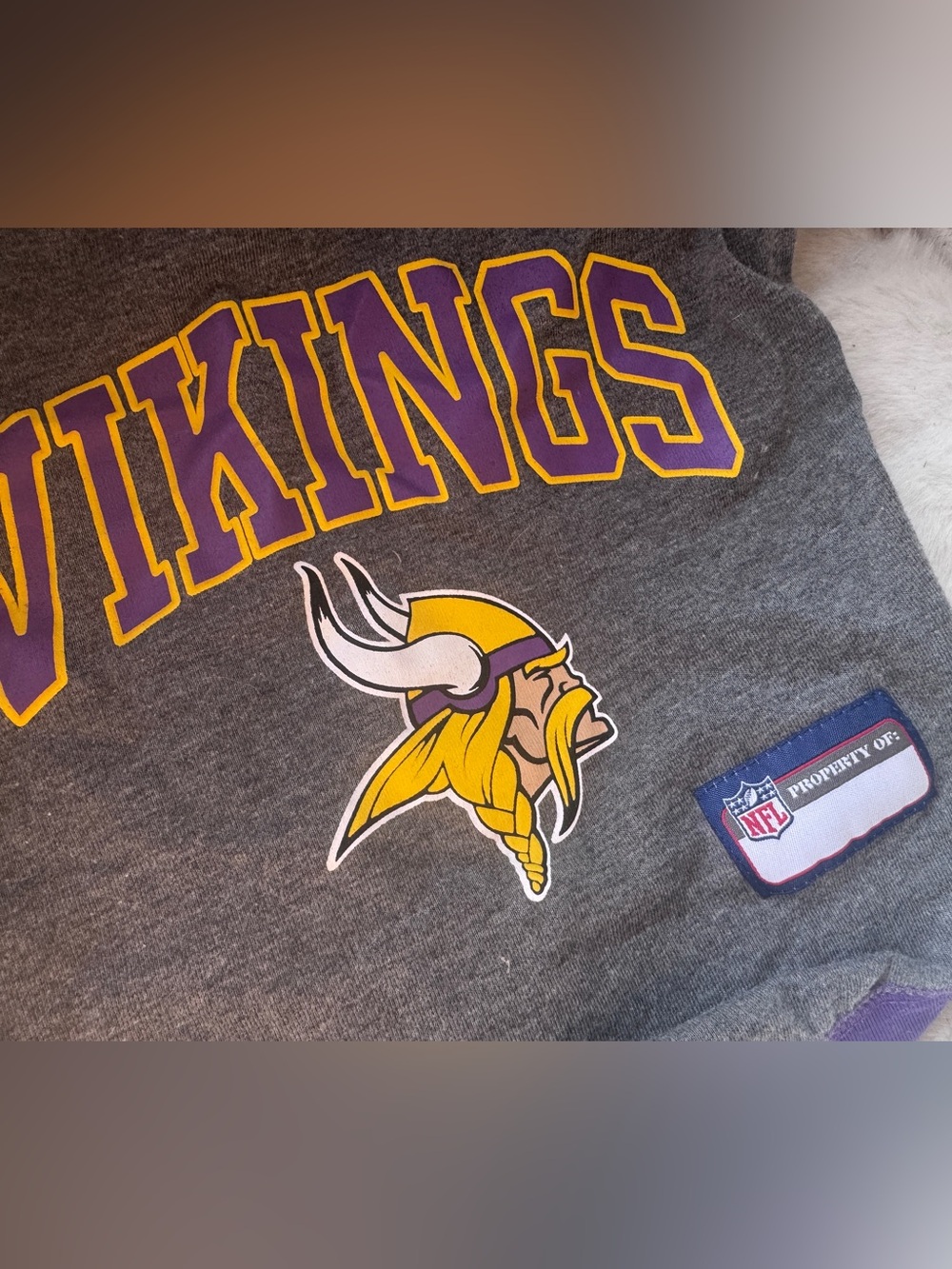 Minnesota Vikings NFL Dog Cat Throwback Hoodie Tee by Pets First - Size Small - Picture 5 of 15